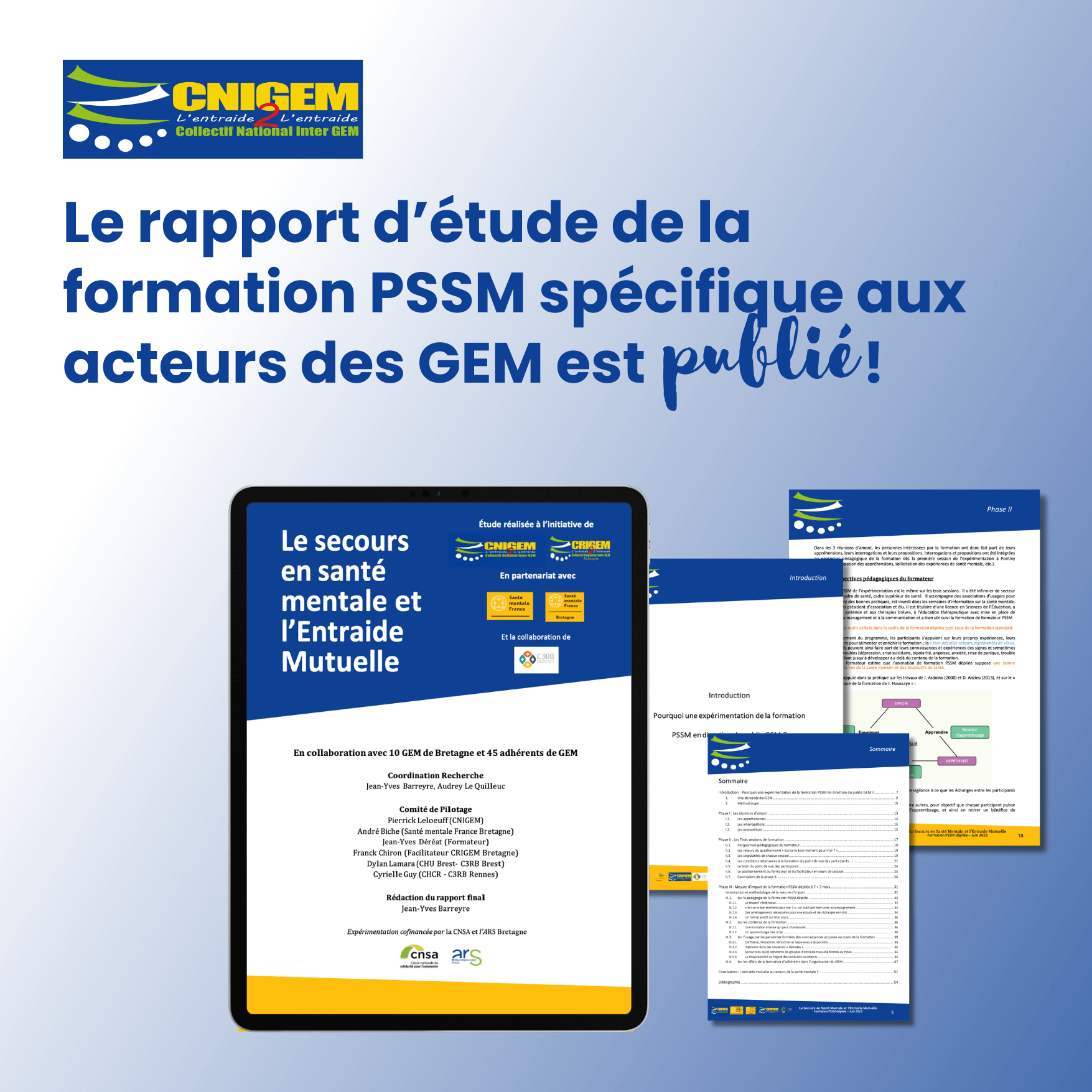 Publication : Le rapport d’étude de la formation PSSM « dépliée » spécifique aux acteurs des GEM